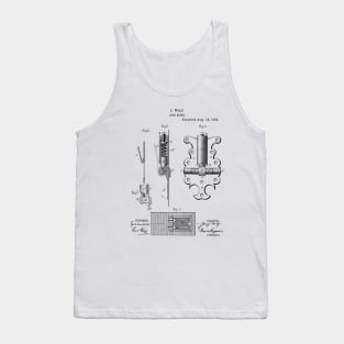 Lock Hinge Vintage Patent Hand Drawing Tank Top